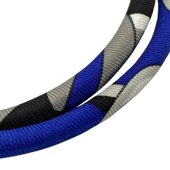 HERMES - Navy Gray Multi Silk Leather None Bracelet 191-081225 - Picture 3 of 4